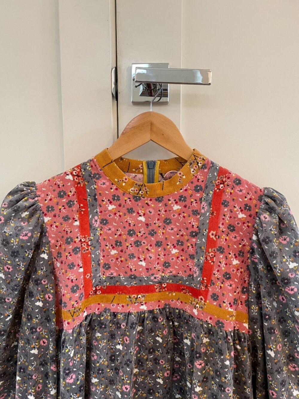 Celia B Floral Corduroy Dress Medium - Picture 3 of 6